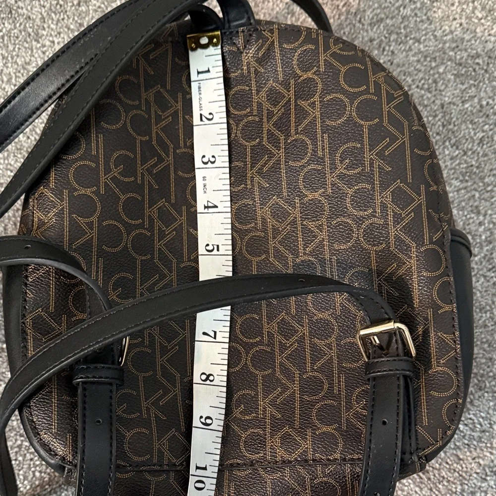 Calvin Klein Stylish Brown and Black Unisex CK zippered Backpack size medium